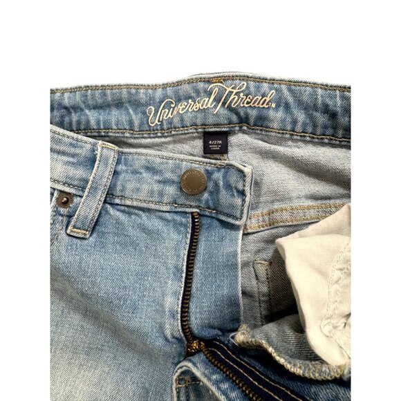 Universal Thread Tapered Leg Jeans Slim Fit Distressed Acid Wash Blue Size 4/27R - Picture 3 of 10